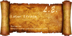 Later Efraim névjegykártya